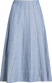 Halogen® Pintuck Panel Midi Skirt
