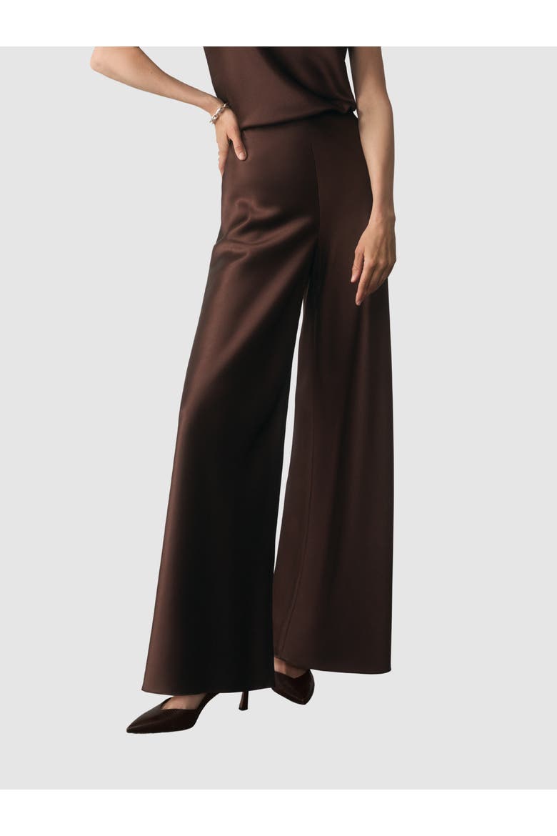 Lucena High Rise Wide Leg Trousers, Main, color, Brown