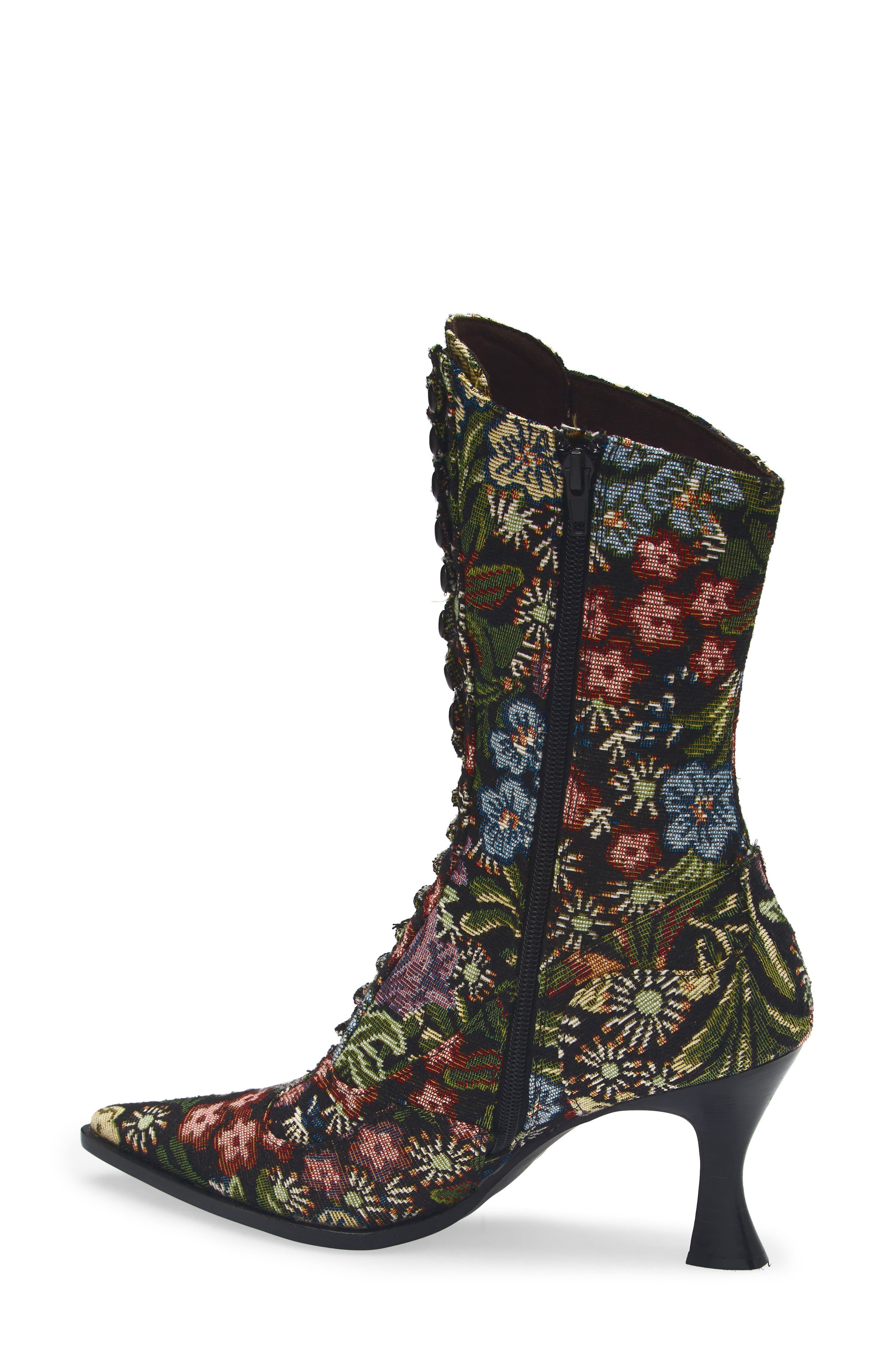 Jeffrey Campbell Maysville Bootie, Alternate, color, Black Floral Tapestry