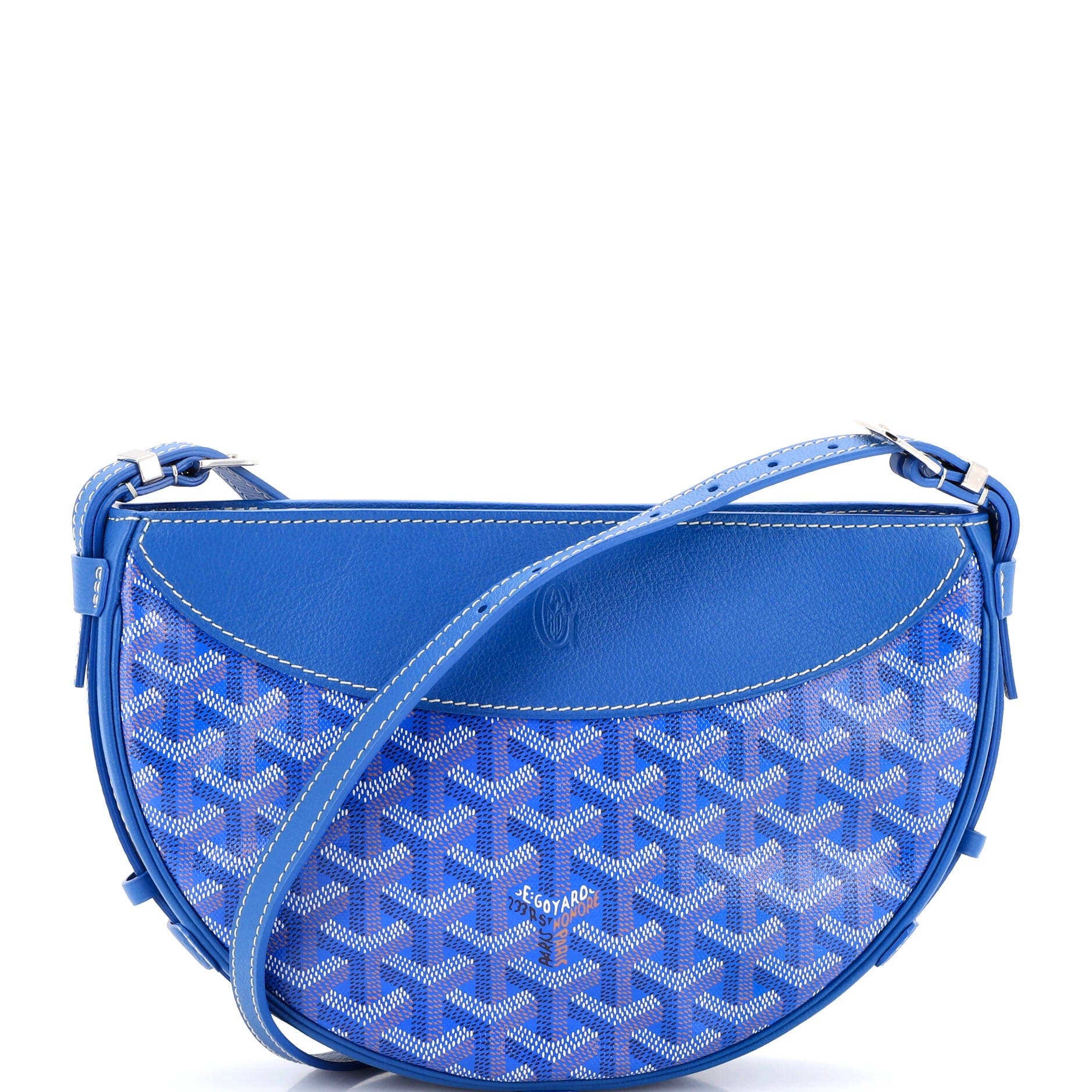 Pre-Owned Goyard Hirondelle Shoulder Bag Coated Canvas and Leather, Main, color, Blue