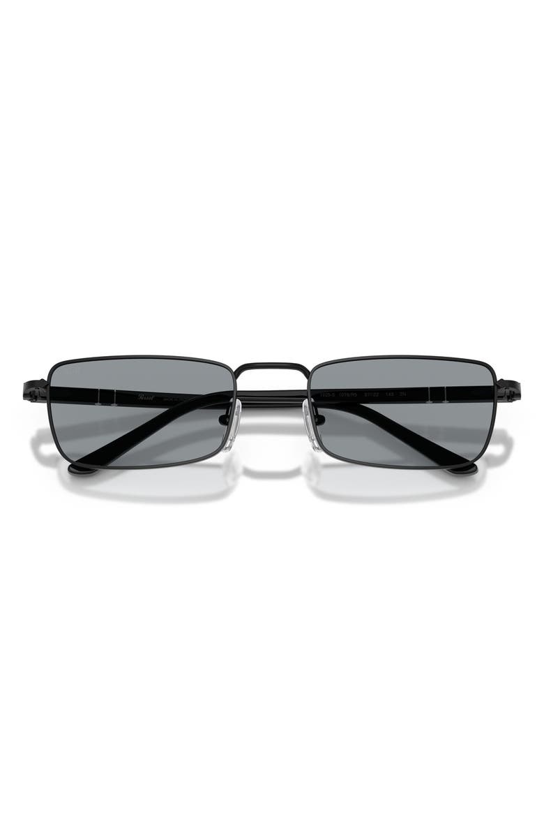 Persol 54mm Rectangular Sunglasses, Alternate, color, Black / Grey