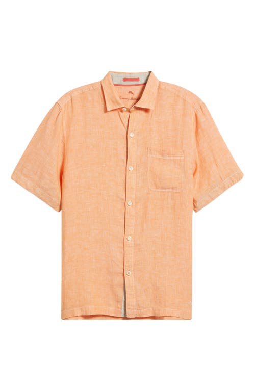 Tommy Bahama Paradise Breezer Short Sleeve Linen Button-up Shirt In Pink