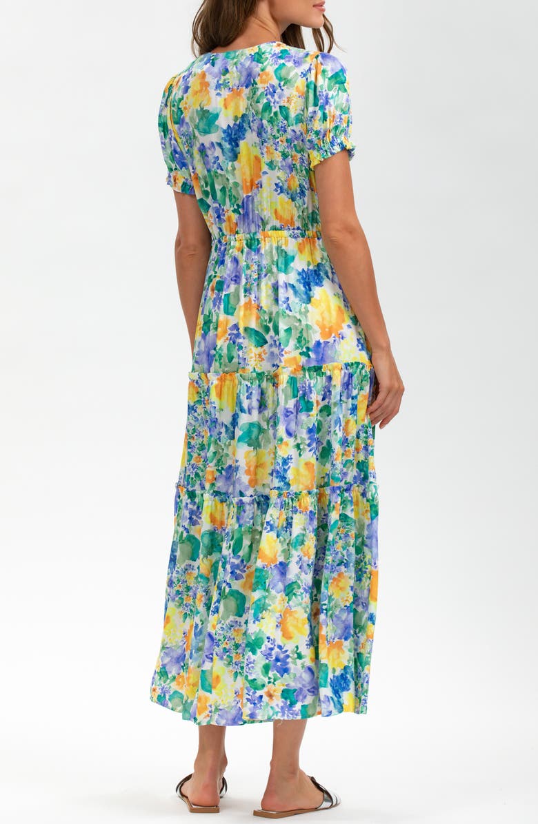 PIETRO BRUNELLI MATERNITY V-Neck Flare Maternity Maxi Dress, Alternate, color, Medium Green