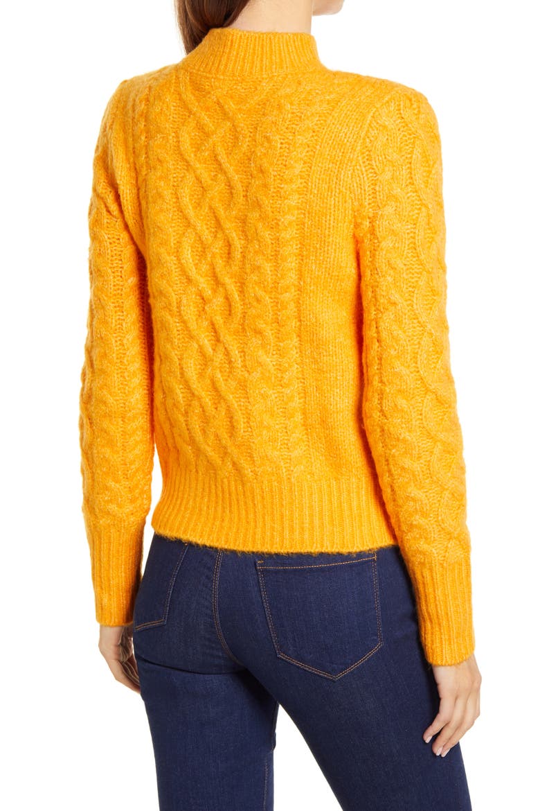 x Atlantic-Pacific Cable Knit Sweater, Alternate, color, ORANGE BRIGHT