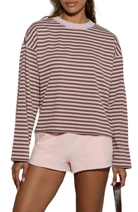 Drew Striped Boxy Long Sleeve T-Shirt
