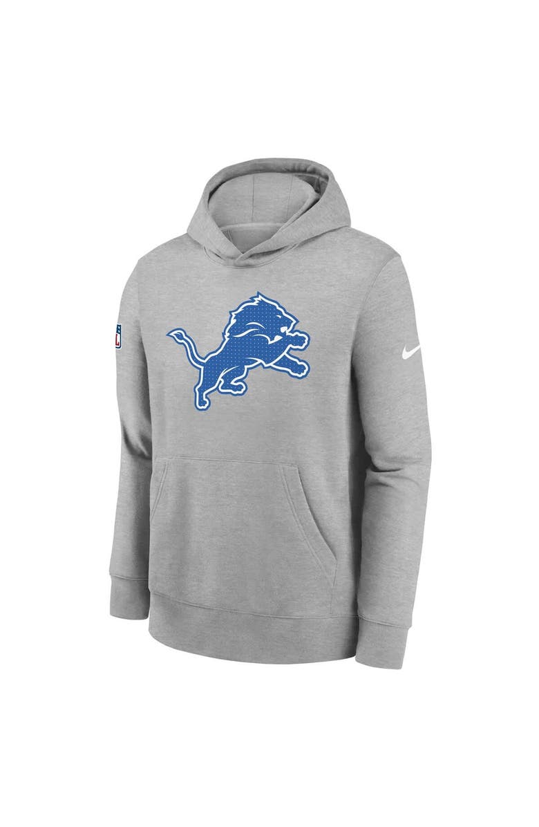 Nike Youth Nike  Silver Detroit Lions Sideline Club Fleece Hoodie, Alternate, color, Silver