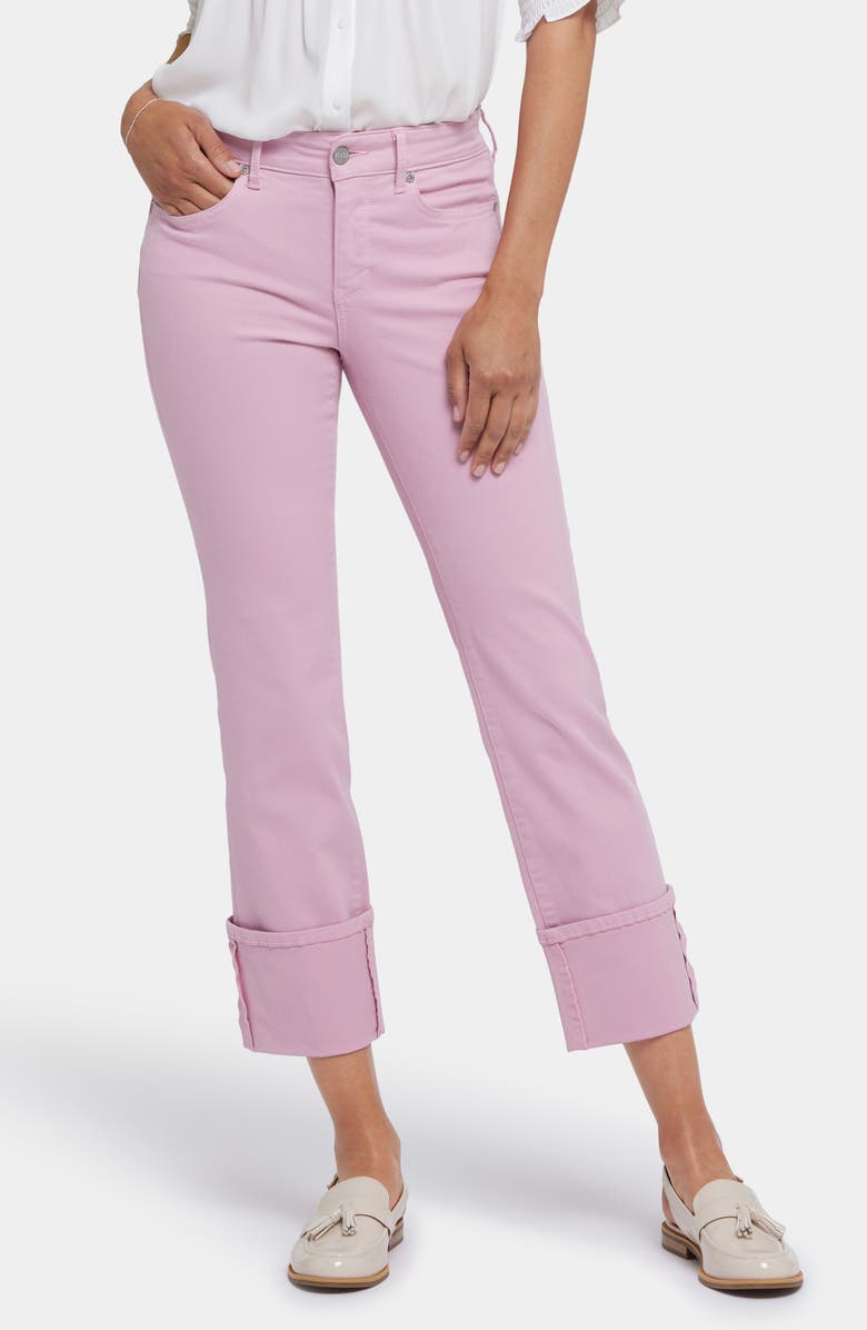 NYDJ Marilyn Wide Cuff Straight Leg Jeans, Main, color, Pink Nectar