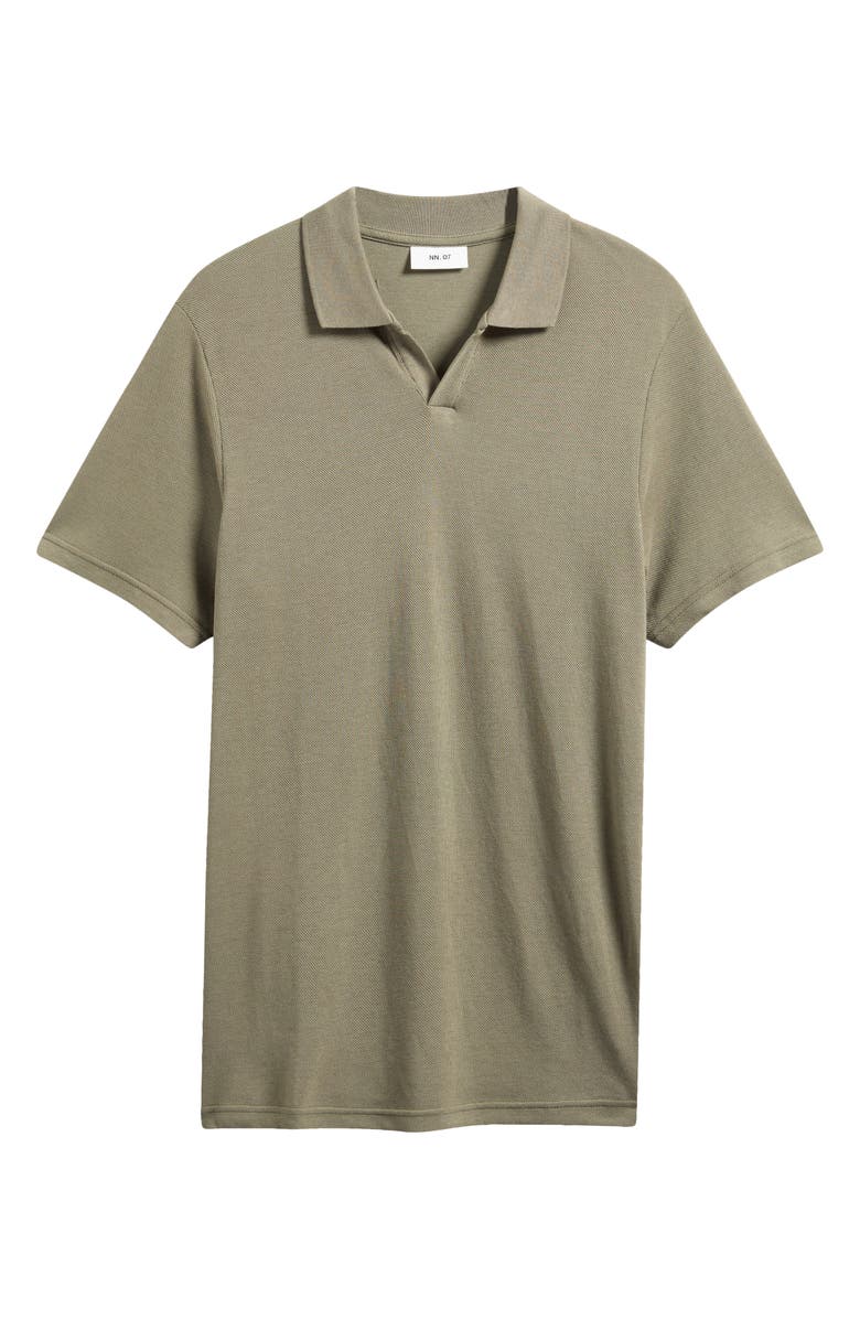 NN07 Paul 3462 Johnny Collar Cotton & Lyocell Piqué Polo, Alternate, color, Capers