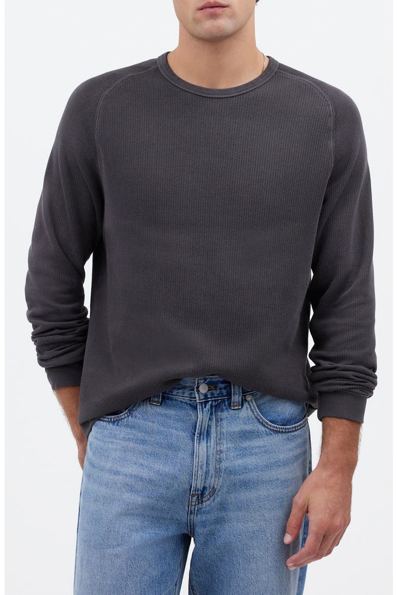 Textured Long Sleeve T-Shirt, Main, color, COAL