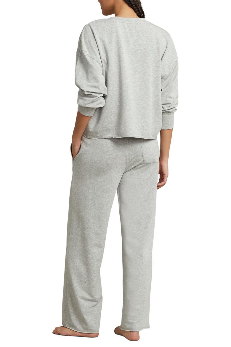 Sweatshirt & Wide Leg Pajamas, Alternate, color, HEATHER GREY