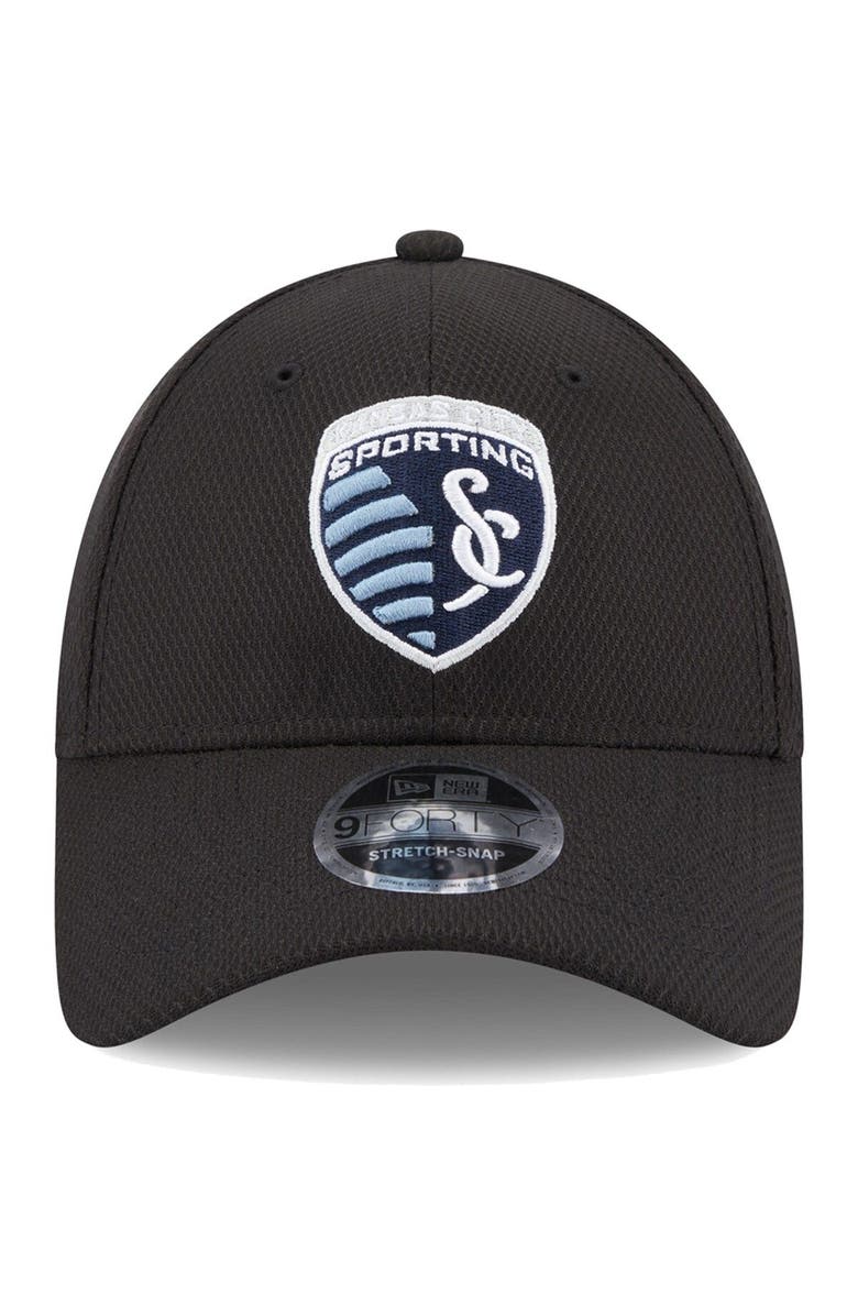 New Era Men's New Era Black Sporting Kansas City Basic 9FORTY Mesh Snapback Hat, Alternate, color, 
