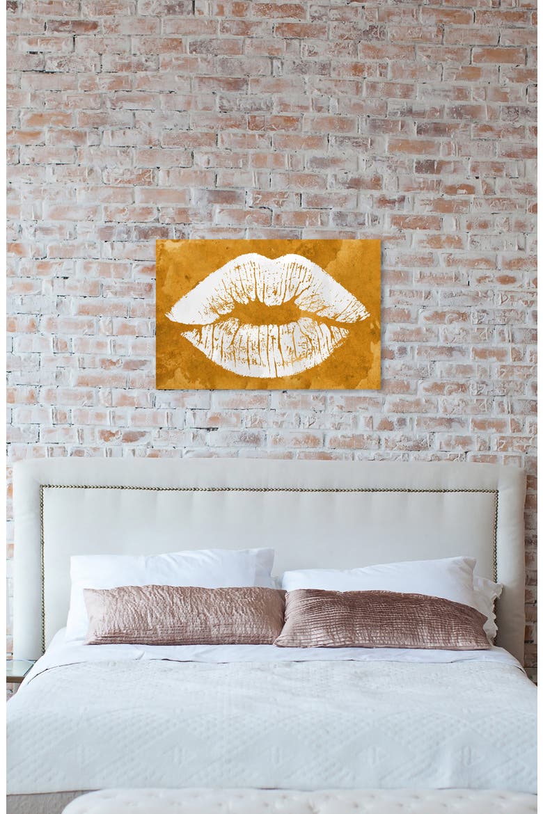 Solid Kiss Ochre Canvas Wall Art, Alternate, color, OCHRE
