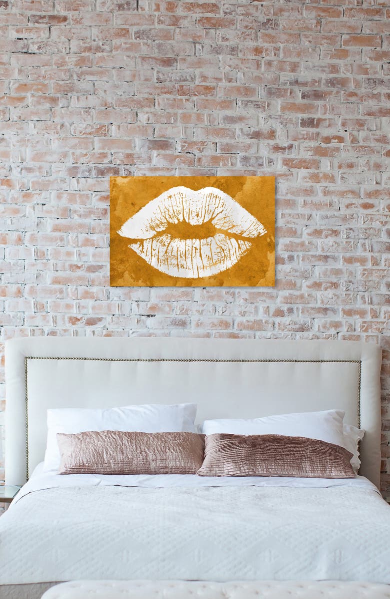 Oliver Gal Solid Kiss Ochre Canvas Wall Art, Alternate, color,