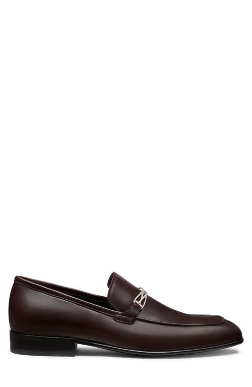 Stuart Weitzman Men's Ambrose Leather Lattice-bit Loafers In Bordo