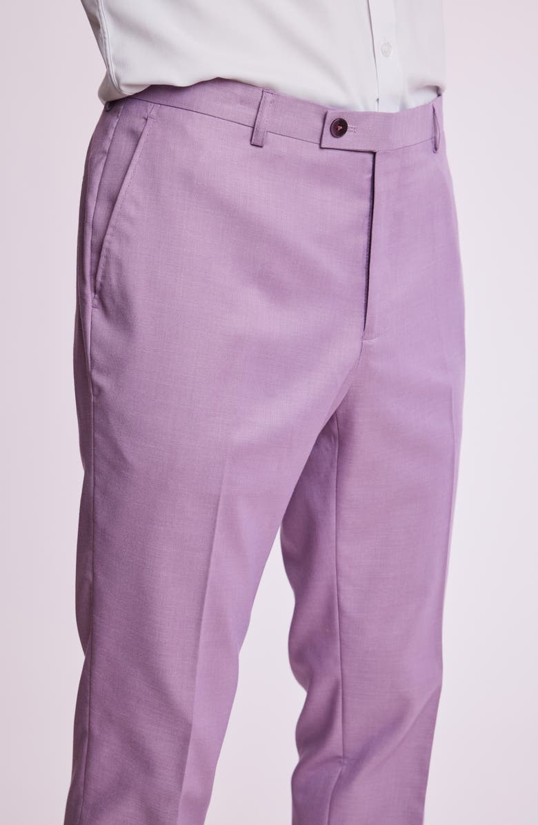 PAISLEY & GRAY Downing Slim Flat Front Dress Pants, Alternate, color, Lilac Shark
