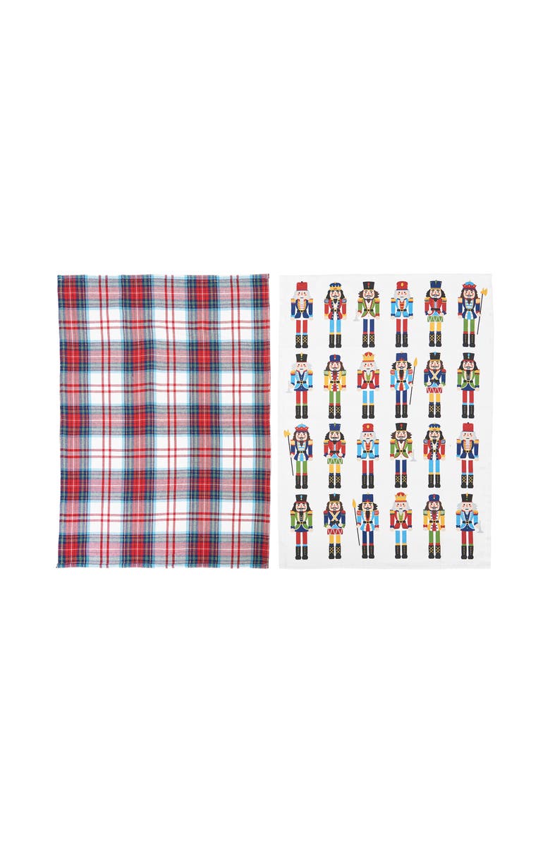 C&F Home Nutcracker Plaid Printed & Woven Kitchen Towel Set of 2, Alternate, color, Blue