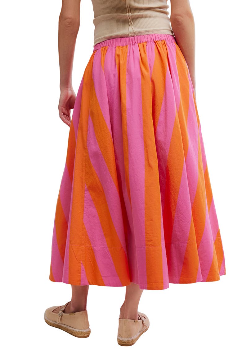 Lowen Stripe Cotton Midi Skirt, Alternate, color, PINK COMBO