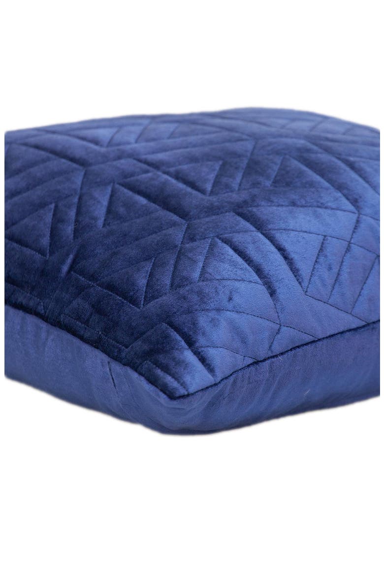 Delta Topstitched Throw Pillow, Alternate, color, BLUE