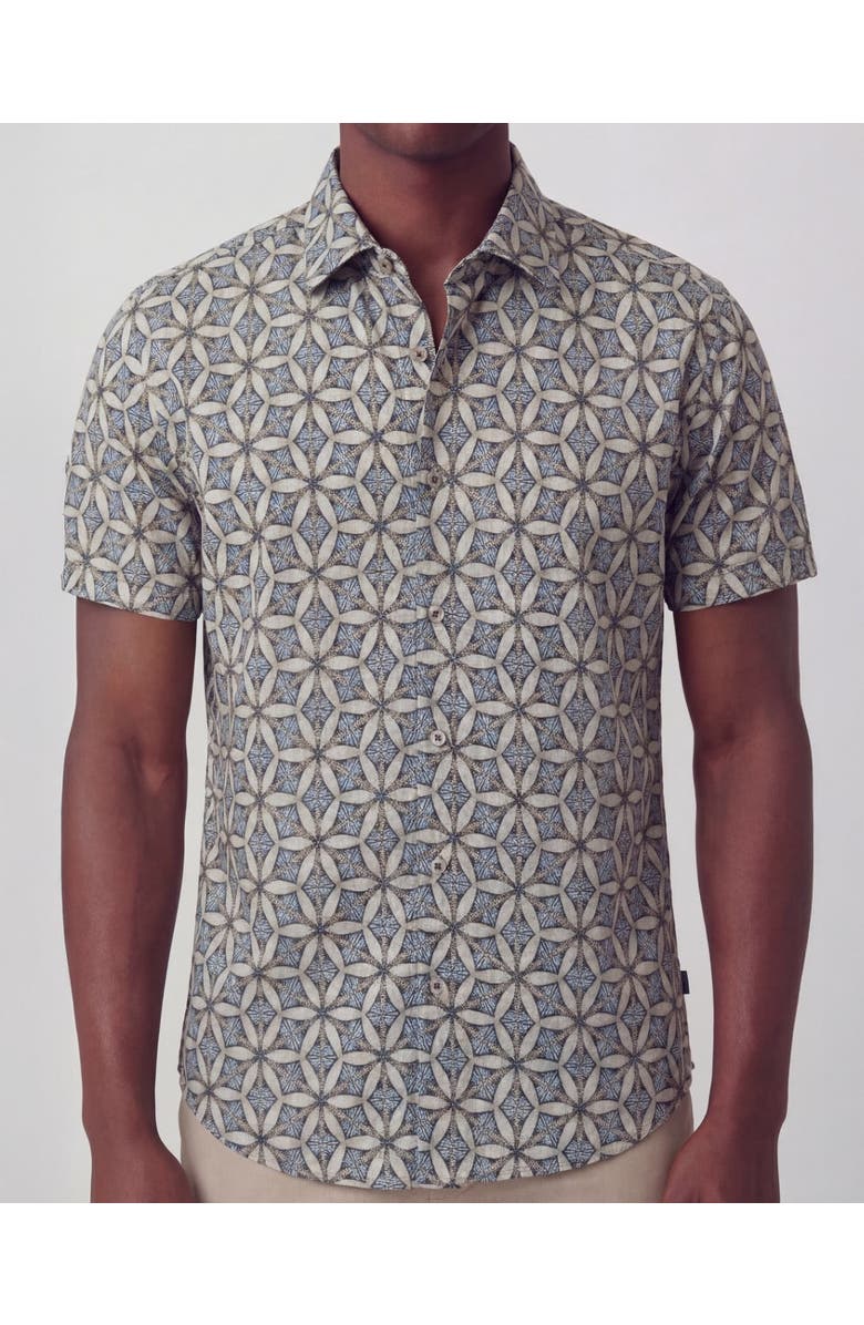 Lords of Harlech Tribal Mens Printed Button Up Shirt, Alternate, color, Tribal Natural