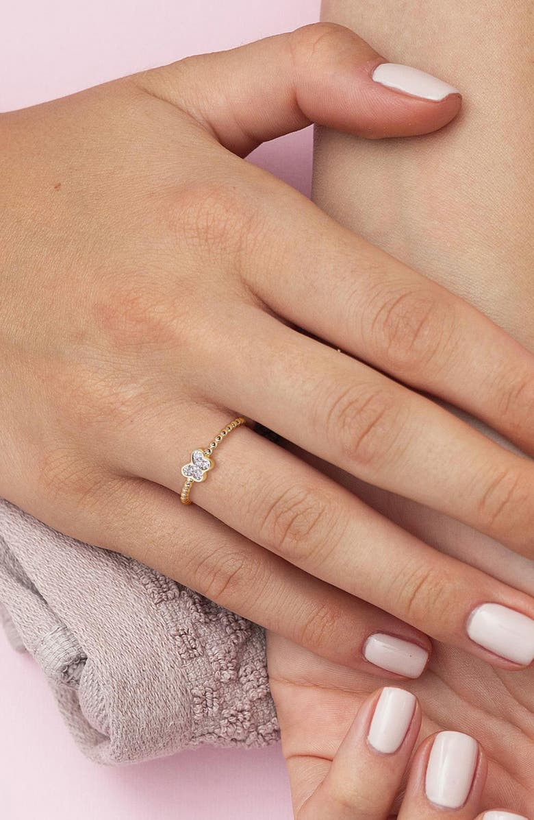 DELMAR Diamond Butterfly Ring - 0.03ct., Alternate, color, White