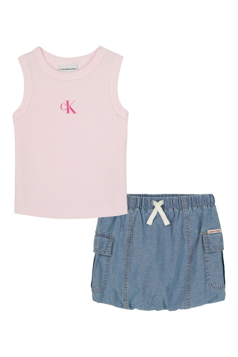 Kids' Rib Tank & Denim Skort Set, Main, color, PREPACK ASSORTED