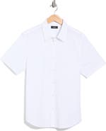 Theory Irving Short Sleeve Cotton Button-Up Shirt