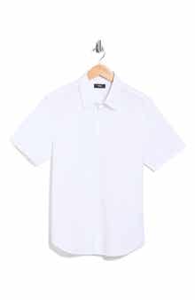 Theory Irving Short Sleeve Cotton Button-Up Shirt