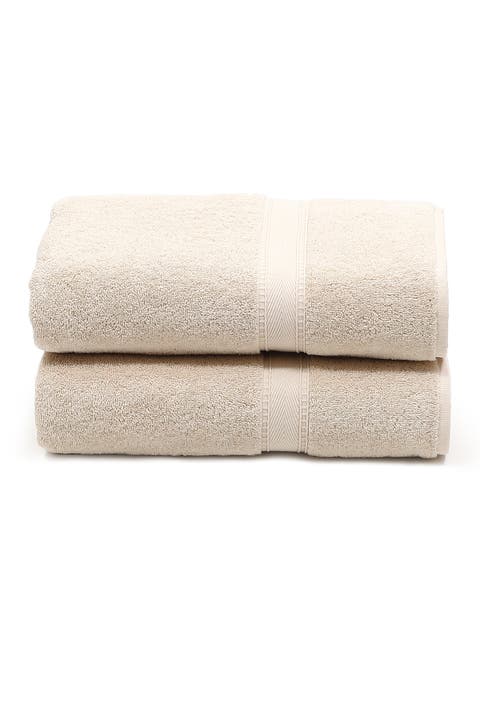 Sinemis Terry Bath Towels - Set of 2 - Beige