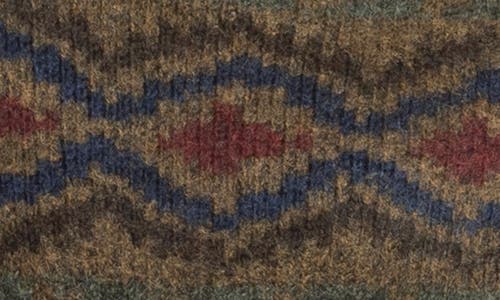Weekend Los Angeles Spencer Fair Isle Mock Neck Sweater In Cinnamon Aztec