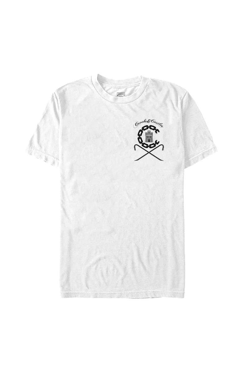 Crooks & Castles Men's Crooks & Castles Ancient Tower Badge  Graphic T-Shirt, Main, color, White