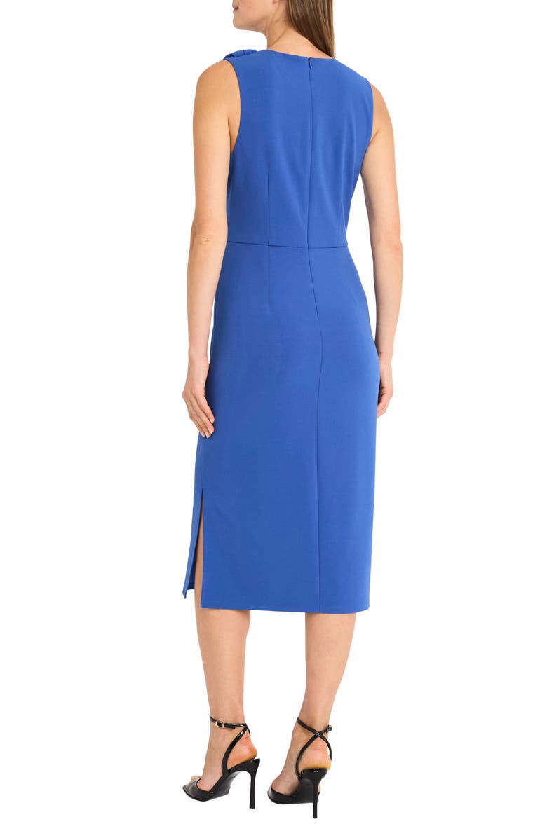 Maggy London Bow Sleeveless Midi Dress, Alternate, color, Beacoup Blue