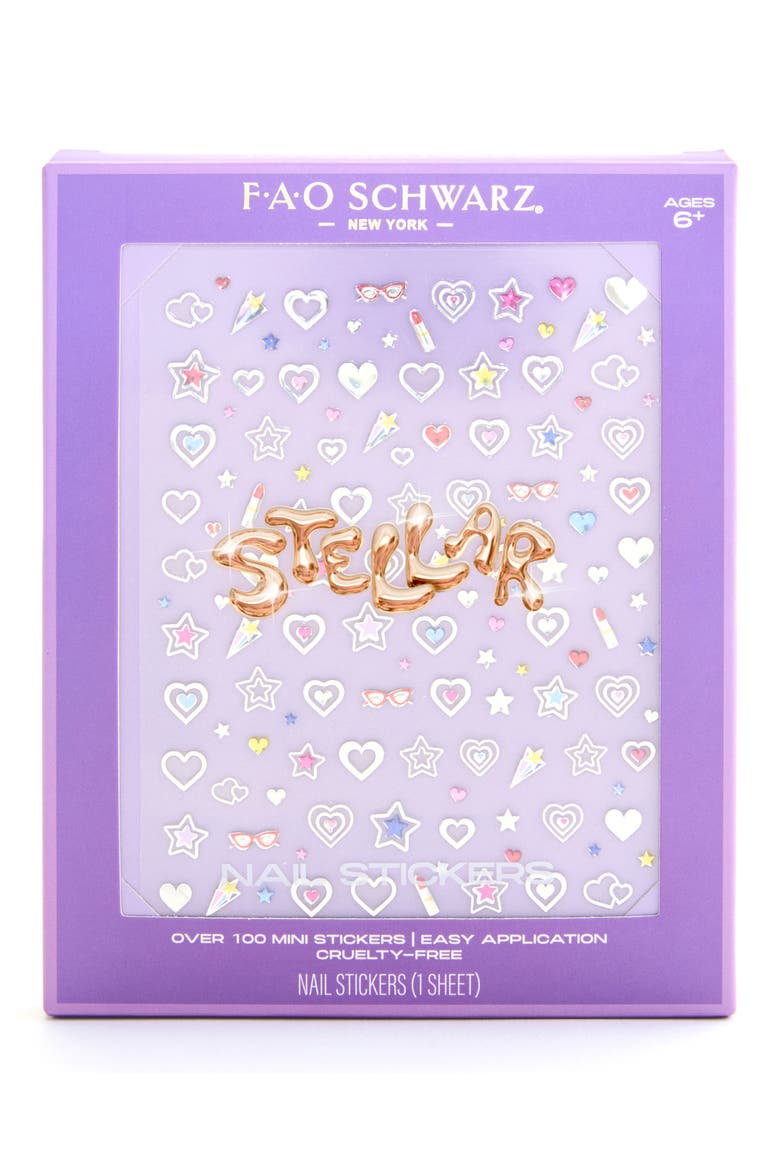 Kids' Mega Star Nail Stickers, Main, color, PINK
