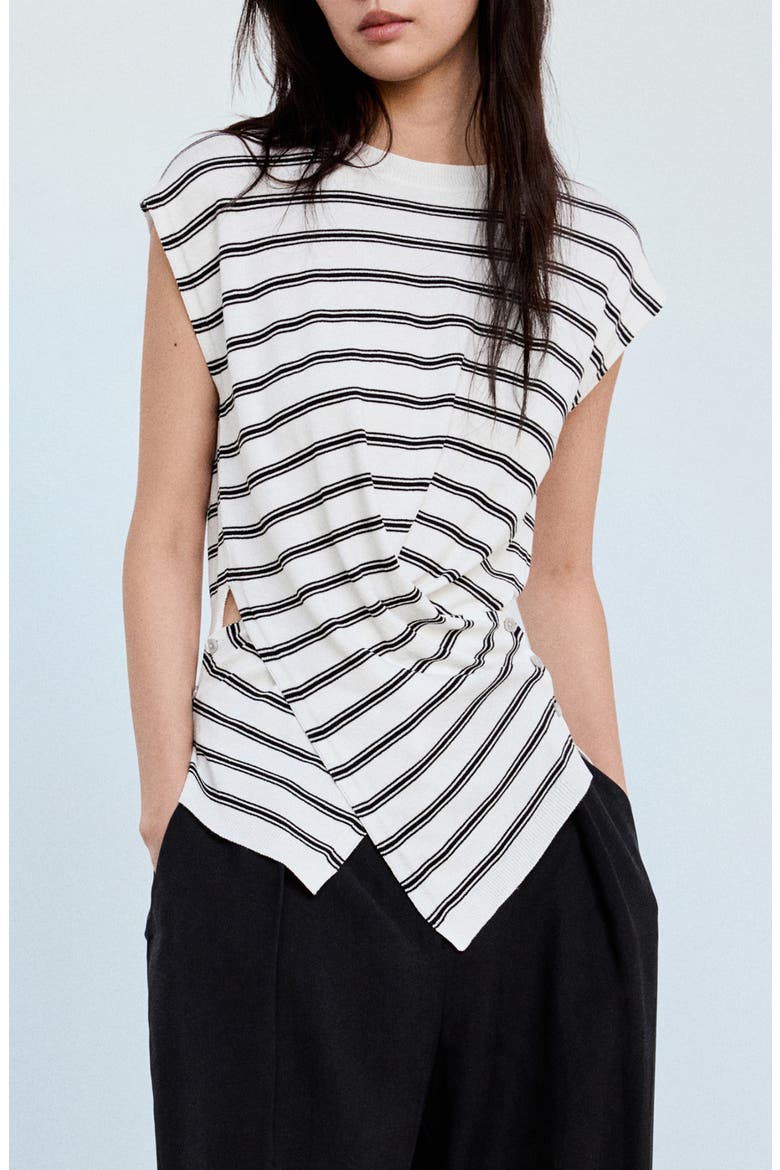 Draped Jersey Sweater, Main, color, WHITE