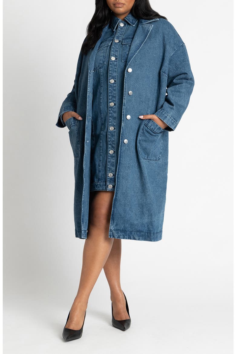 Denim Overcoat, Main, color, MEDIUM WASH