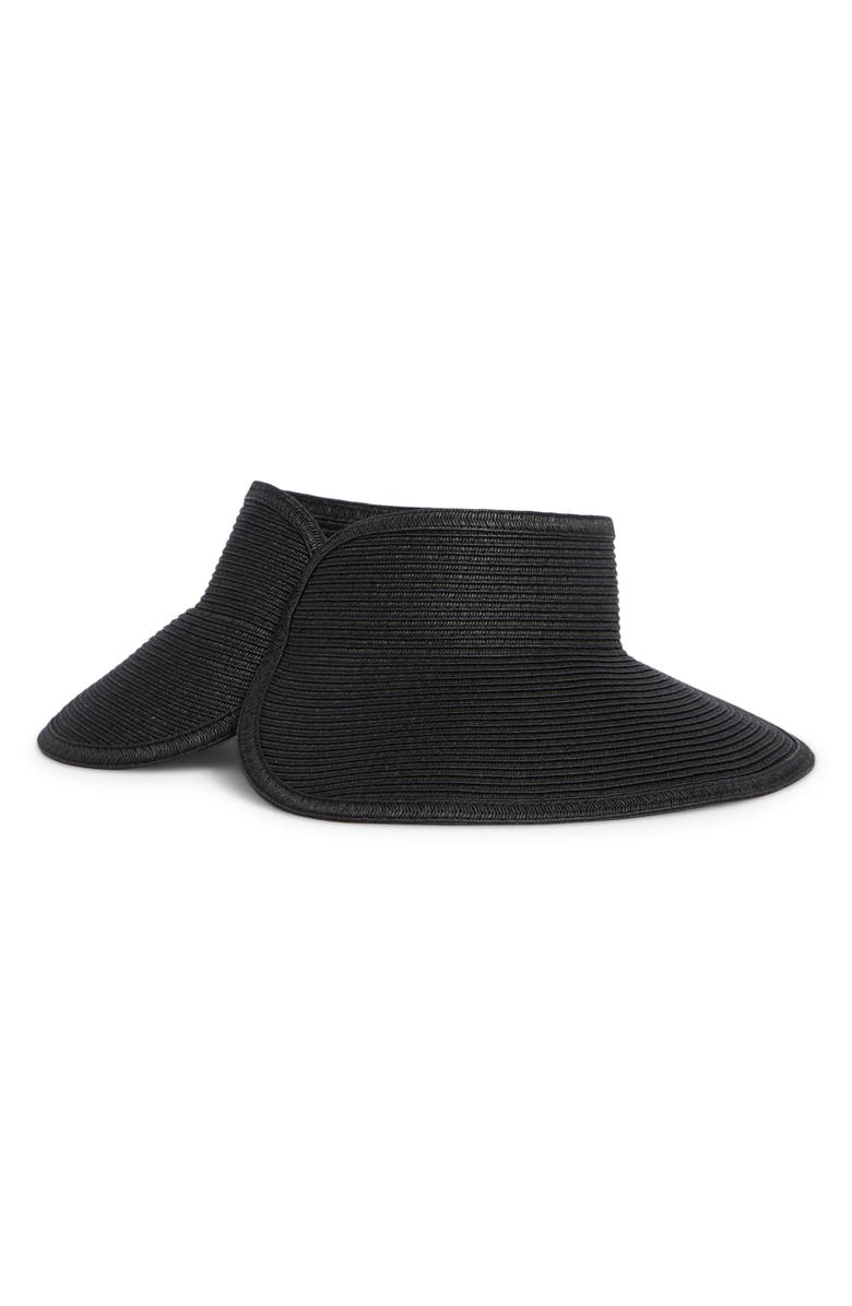 San Diego Hat Packable Straw Visor, Alternate, color, Black