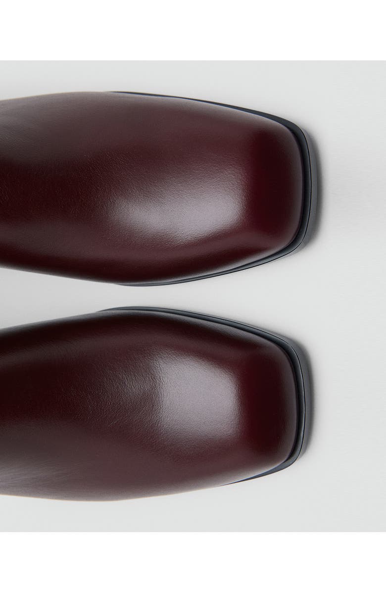 MANGO Square Toe Ankle Bootie, Alternate, color, Burgundy