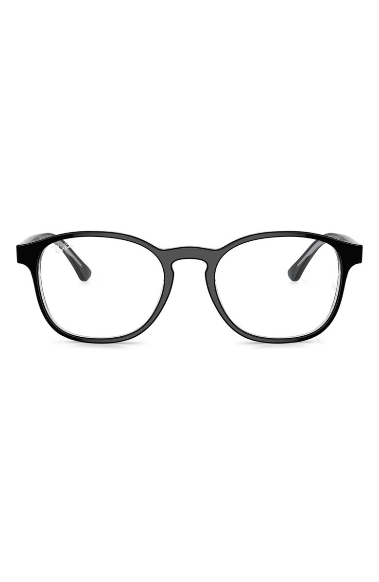 Ray-Ban 50mm Phantos Optical Glasses, Main, color, Trans Black