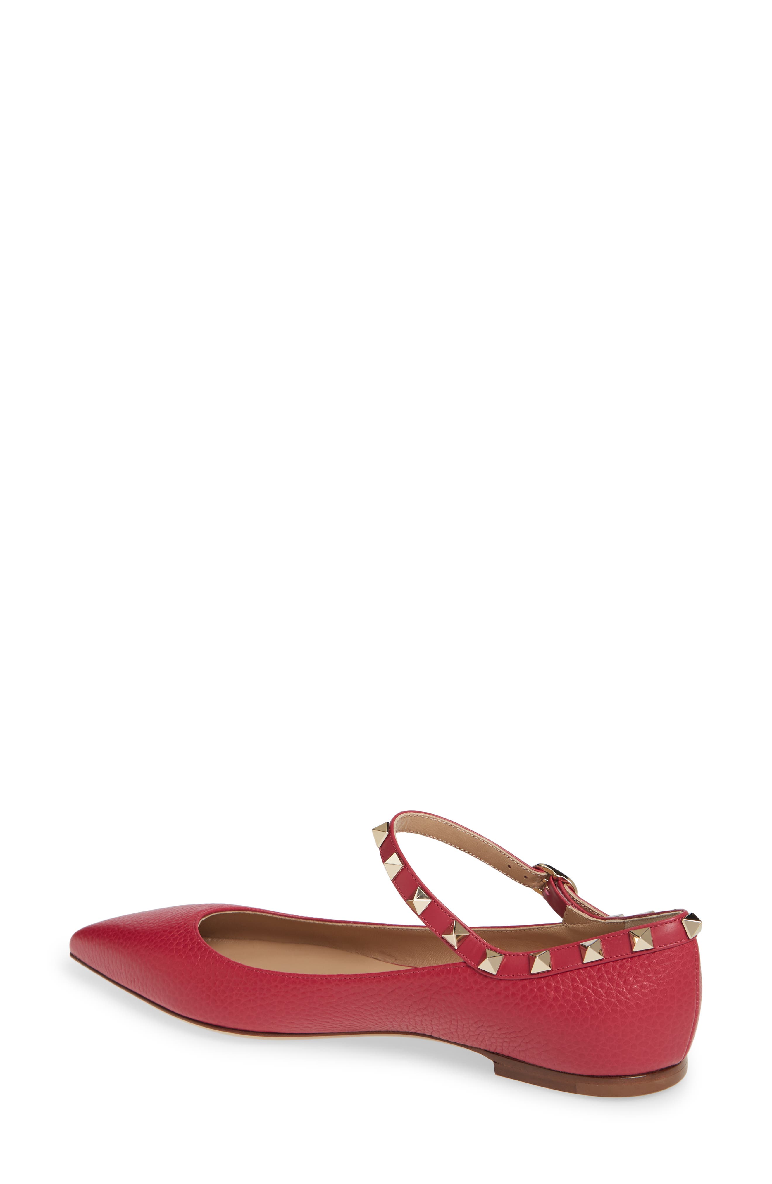 Valentino Garavani Rockstud Mary Jane Pointed Toe Flat, Alternate, color, 