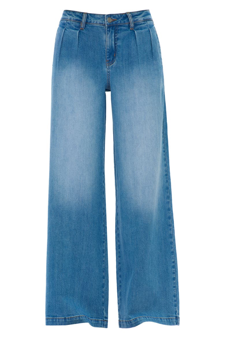 Jermey Pleated Baggy Wide Leg Jeans, Alternate, color, PERIWINKLE BLUE