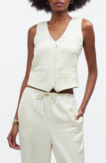 Madewell Satin Vest In Cake Batter