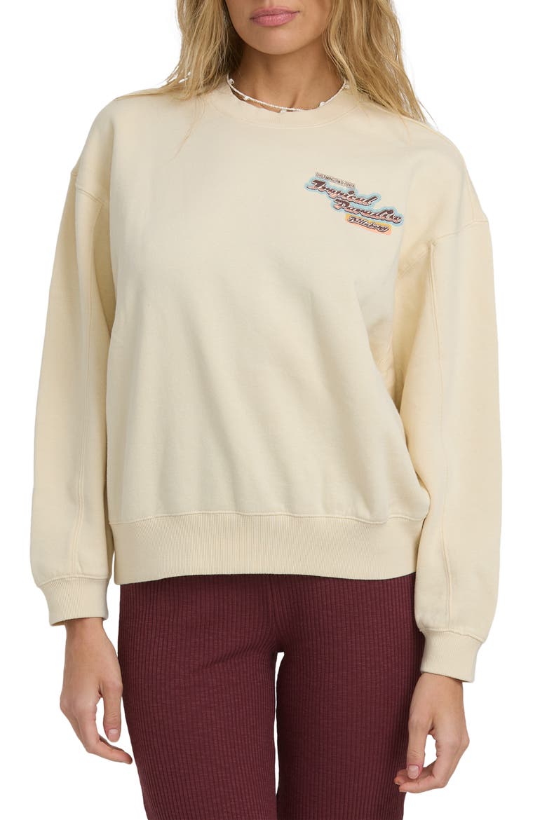Raise Blaze Kendal Crewneck Sweatshirt, Main, color, WHITE CAP