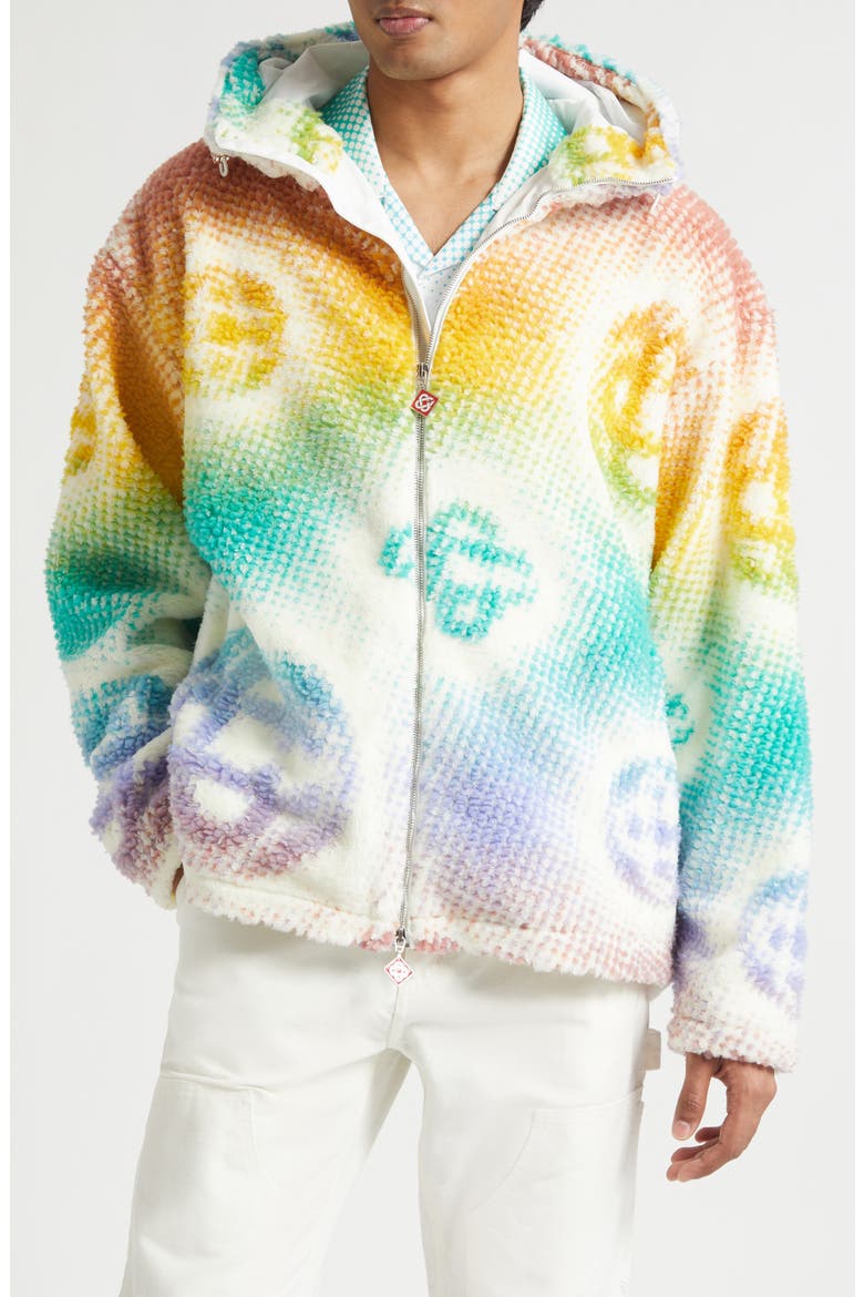 Halftone Monogram Fleece Jacket, Main, color, HALFTONE MONOGRAM