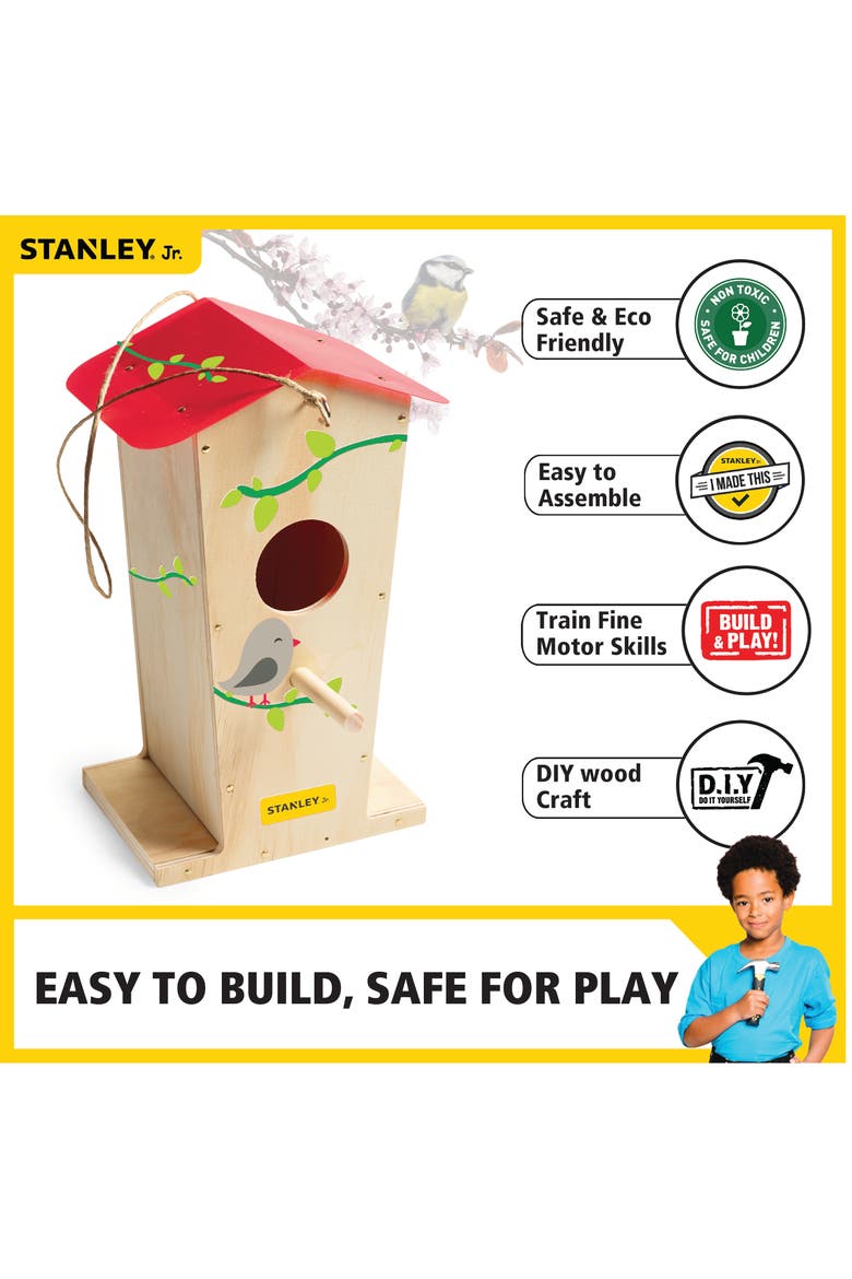 Tall Birdhouse kit+5-piece tool set, Alternate, color, Multi color