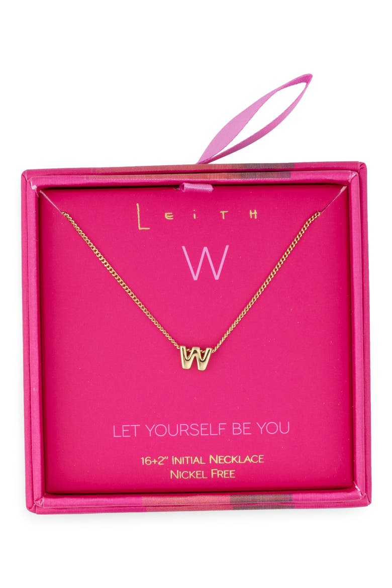 Let Yourself Be You Bubble Initial Pendant Necklace, Main, color, W- GOLD