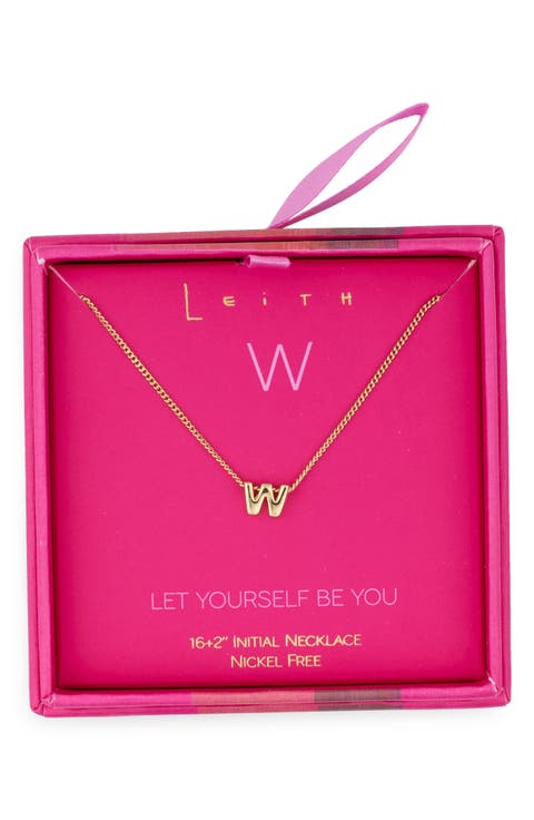 Let Yourself Be You Bubble Initial Pendant Necklace