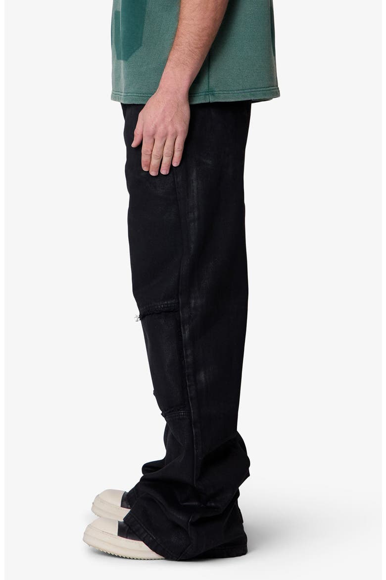 Ultra Wide Waxed Oversize Cargo Pocket Pants, Alternate, color, BLACK