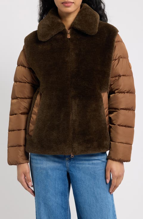 Hana Faux Fur Mixed Media Jacket