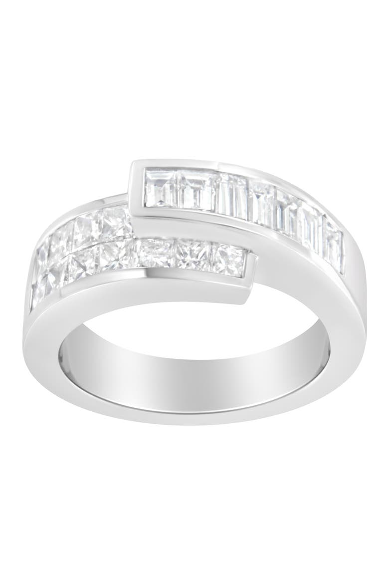 14K White Gold 2.0 Cttw Diamond Bypass Ring Band, Alternate, color, White