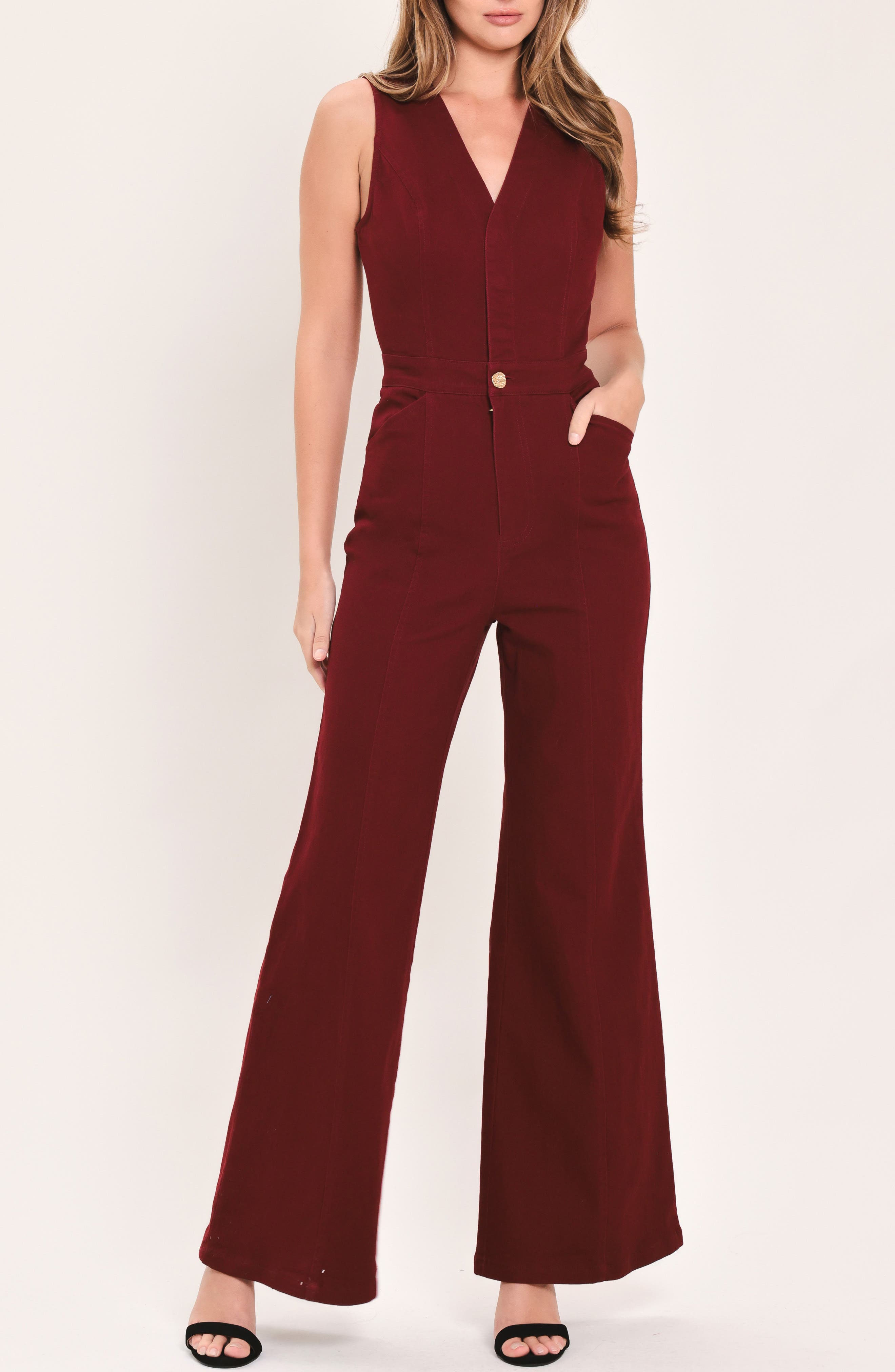 Cutout Wide Leg Jumpsuit