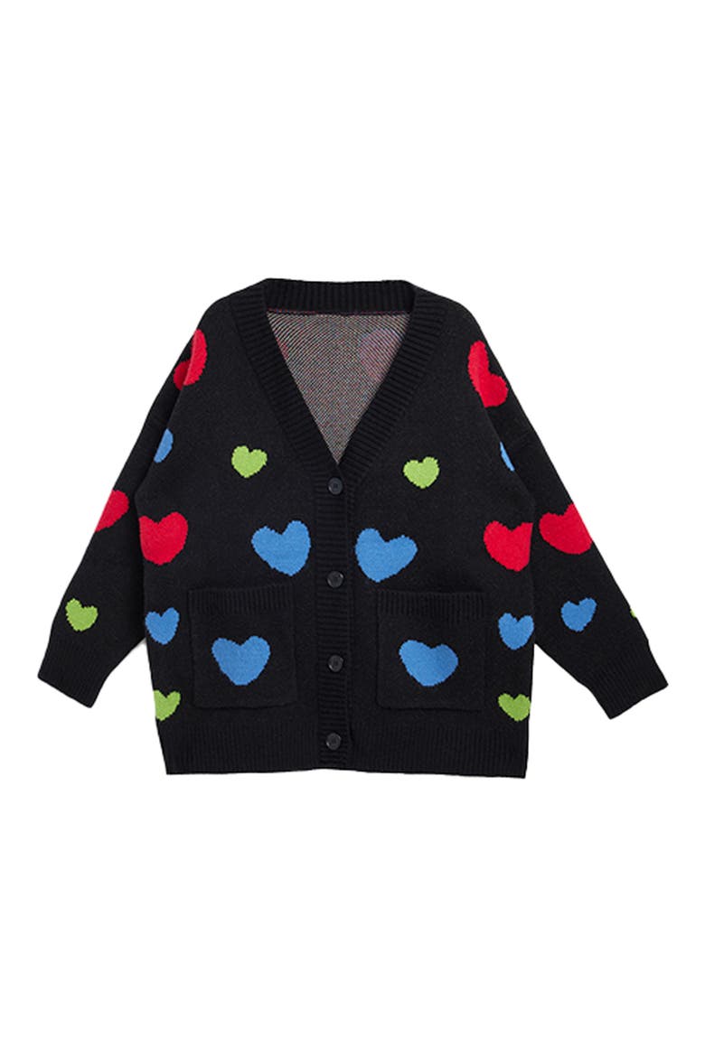 Heart Motif Cardigan, Alternate, color, LIGHT/PASTEL BLUE